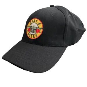 Guns N Roses Black Logo Patch Fitted Hat Heavy Metal Streetwear 00s Y2K NEW